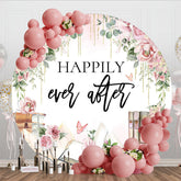 Aperturee - Aperturee Floral Sweet Happily Ever After Books Round Backdrop